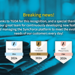 Breaking news!Thanks to TGOA for this recognition, and a special thank you to our great team for continuously developing new features and managing the SyncForce platform to meet the evolving needs of our customers every day!