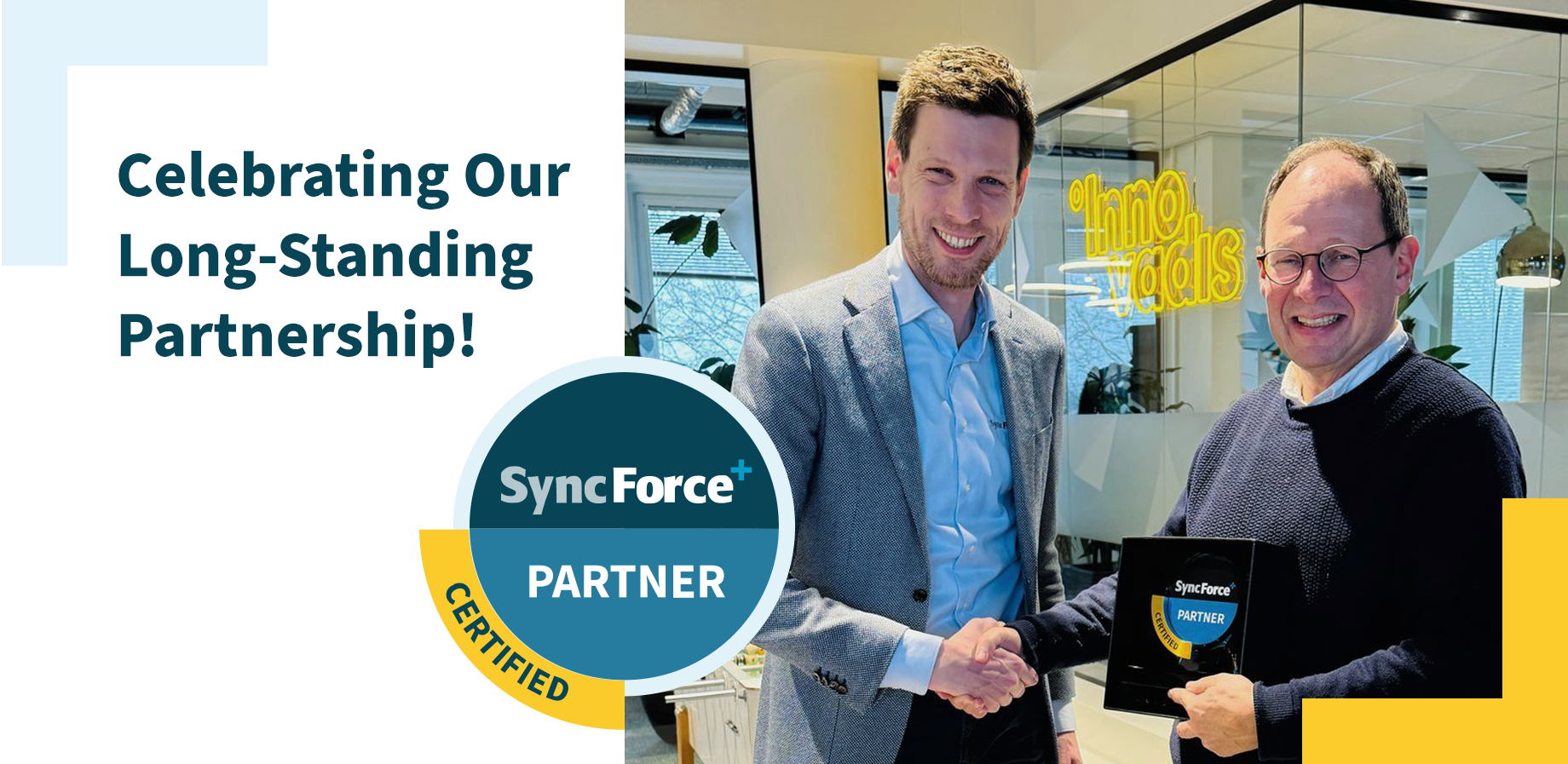 Celebrating long-standing partnership SyncForce and Innovadis